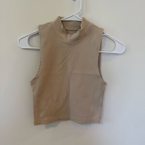 Abercrombie & Fitch Tan Sleeveless Crop Tank Top